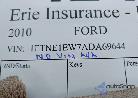 2010 Ford Econoline E150 Van from USA, damaged, VIN 1FTNE1EW7ADA69644